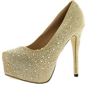 Eye Candie Celine-85W Gold Womens pumps-shoes 10 NEW